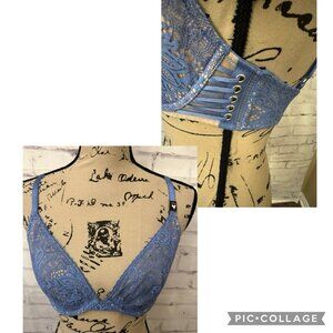 Victoria’s Secret 32DD Very Sexy Unlined Plunge Bra Corset Sides Lace‎ New W Tag